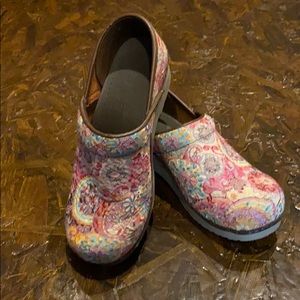 Multi-Colored Paisley Sanita Clogs